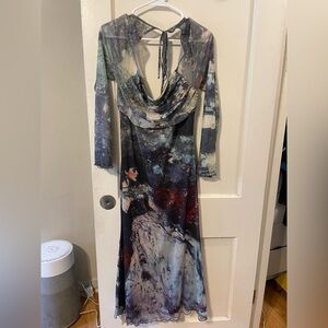 Elegant Multicolor Long Sleeve Dress